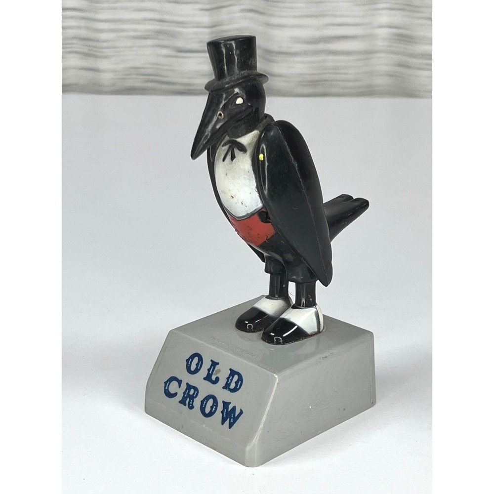 Vintage Old Crow Bourbon Whiskey Jubilee Figure Mascot Bar Statue‎ 6 Inch